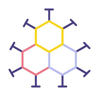 Basit molekül simgesi, vektör illüstrasyonu