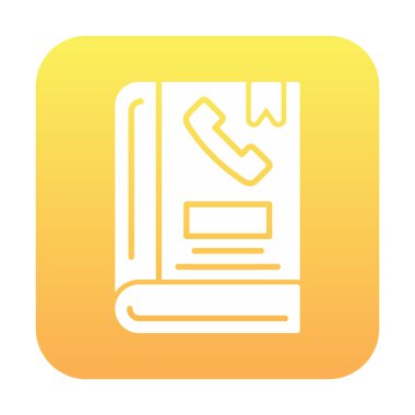 Telefon Rehberi düz simgesi, vektör çizim