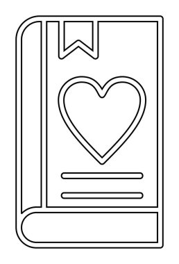 Yer imi simgesi olan aşk kitabı, basit vektör illüstrasyonu 