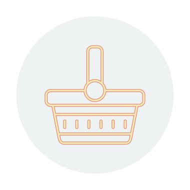 piknik sepeti web simgesi, vektör illüstrasyonu 