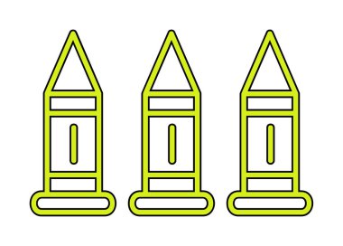 Askeri silah mermileri vektör ikonu. Sembol, logo çizimi. Vektör grafikleri 