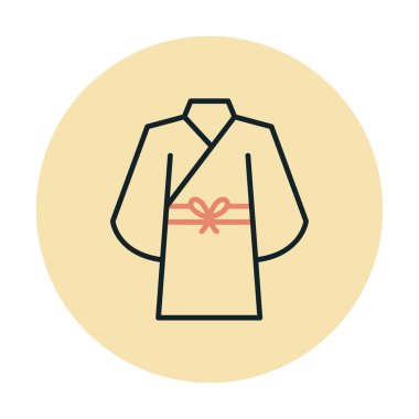 Yukata simgesi, doğrusal izole edilmiş illüstrasyon, ince çizgi vektörü, web tasarım işareti 
