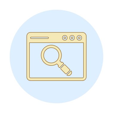 Basit Tarayıcı Arama simgesi, vektör illüstrasyonu