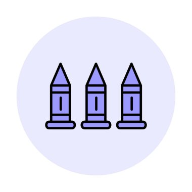 Askeri silah mermileri vektör ikonu. Sembol, logo çizimi. Vektör grafikleri 