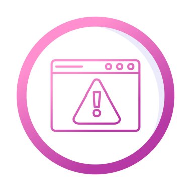 Basit Web Uyarı simgesi, vektör illüstrasyonu