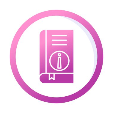 Basit Kitap Bilgileri simgesi, vektör illüstrasyonu