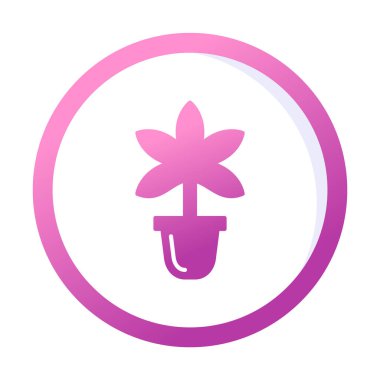 Basit Marihuana simgesi, vektör illüstrasyonu