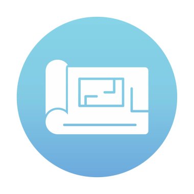 Düz harita simgesinin vektör illüstrasyonu