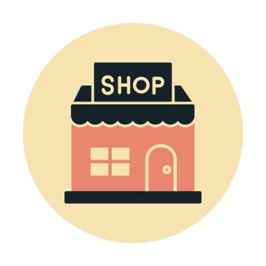 dükkan inşa simgesi, vektör illüstrasyonu basit tasarım