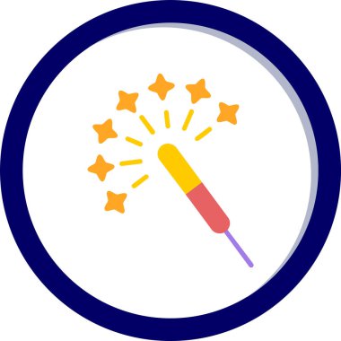 Havai fişek. Web simgesi basit illüstrasyon                           