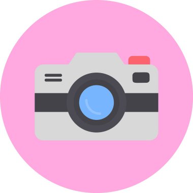 Fotoğraf makinesi simgesi, vektör illüstrasyonu. düz tasarım biçimi              