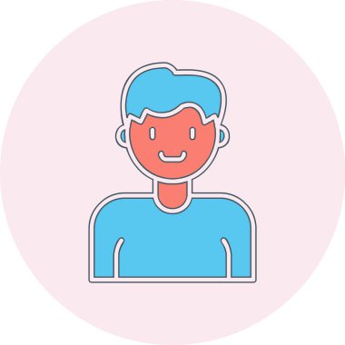 İnsan avatar web simgesi basit illüstrasyon 