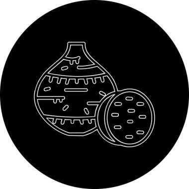 Taro kök simgesi, vektör illüstrasyonu basit tasarım