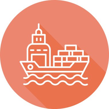 kargo gemisi. Web simgesi basit illüstrasyon