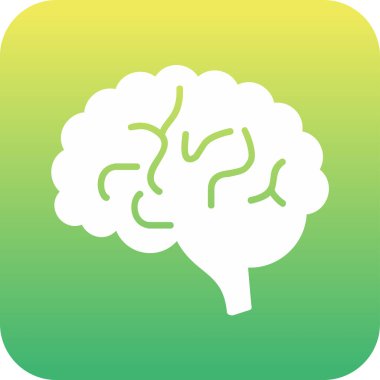 Beyin. Web simgesi basit illüstrasyon 