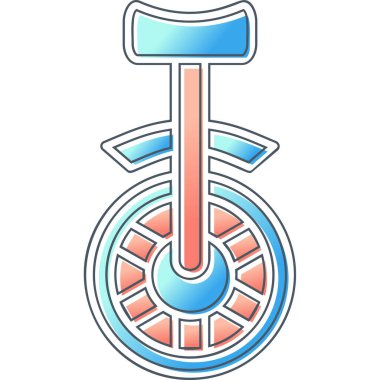 Tek tekerlekli bisiklet. Web simgesi basit illüstrasyon