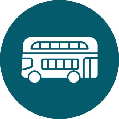 Çift katlı otobüs. Web simgesi basit illüstrasyon