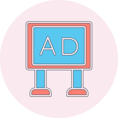 Poster ağ simgesi, vektör illüstrasyonu