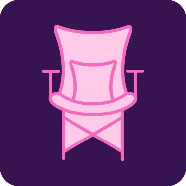 Kamp Sandalyesi Web simgesi, vektör illüstrasyonu