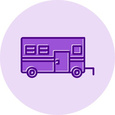 Camper van simge vektör çizim