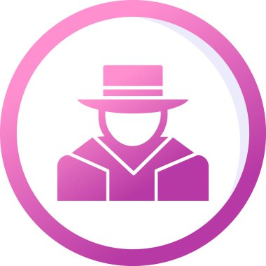 Şapkalı adam. Web simgesi basit illüstrasyon