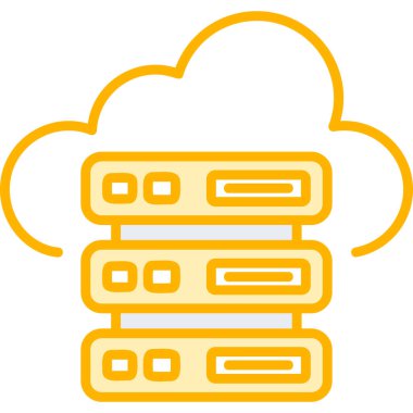 Bulut Sunucusu simgesi, vektör illüstrasyonu basit tasarım