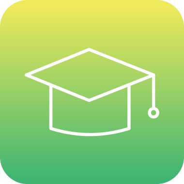 mezuniyet şapkası, web simgesi basit illüstrasyon