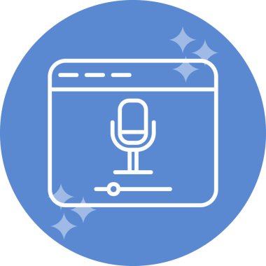 Mikrofon simgesi çevrimiçi kayıt kavramının vektör illüstrasyonu