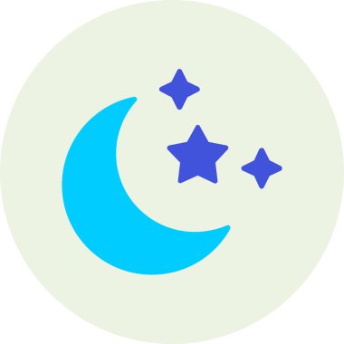 Yıldızlı ay. Web simgesi basit illüstrasyon 