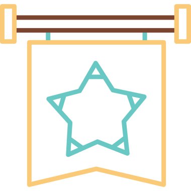 Pennant ağ simgesi, vektör illüstrasyonu