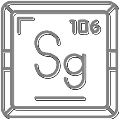 Seaborgium web simgesi, vektör illüstrasyonu