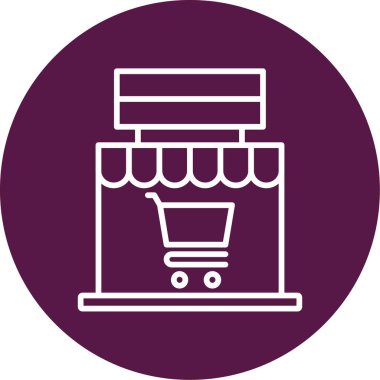 Alışveriş. Web simgesi basit illüstrasyon 