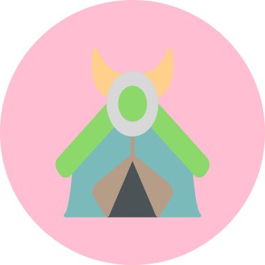 kamp çadırı simgesi web basit illüstrasyon