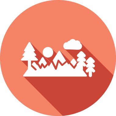 Bir dağ manzarasının vektör çizimi 