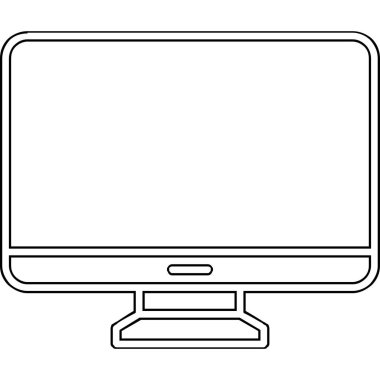 Bilgisayar monitörü. Web simgesi basit illüstrasyon 