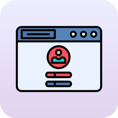 Günlük Kaydı Web simgesi, vektör illüstrasyonu