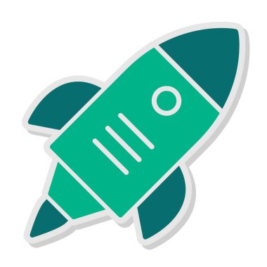 Roket. Web simgesi basit illüstrasyon 