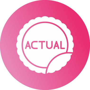 gerçek, düz simge, vektör illüstrasyonu sözcüğüyle damgala