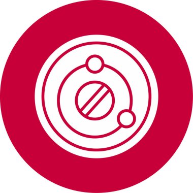 Güneş sistemi, galaksi ikonu. Beyaz arkaplanda izole