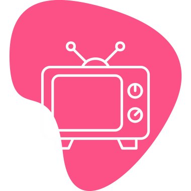 televizyon simgesi, basit vektör illüstrasyonu