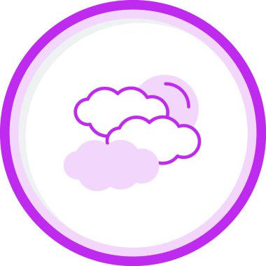 Hava bulutlu. Web simgesi basit illüstrasyon