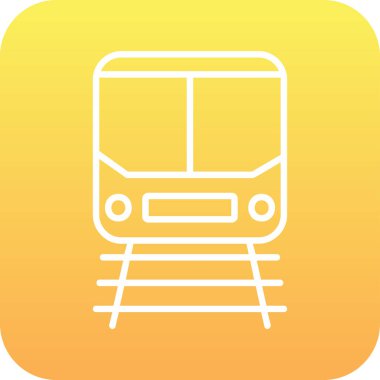 Demiryolu raylarındaki tren simgesi, vektör illüstrasyonu 