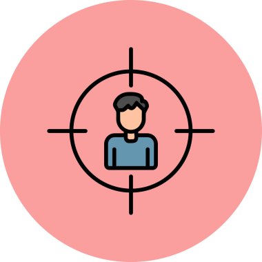 İnsan hedef simgesi, vektör illüstrasyonu basit tasarım