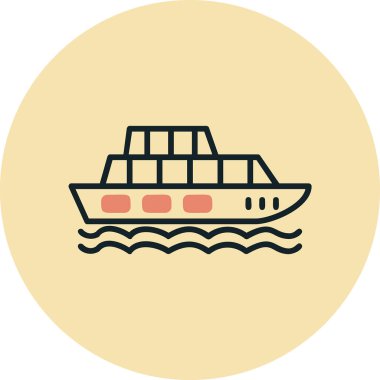 Yolcu gemisi. Web simgesi basit illüstrasyon