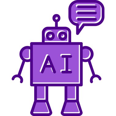  Chatbot simgesi, vektör illüstrasyonu basit tasarım