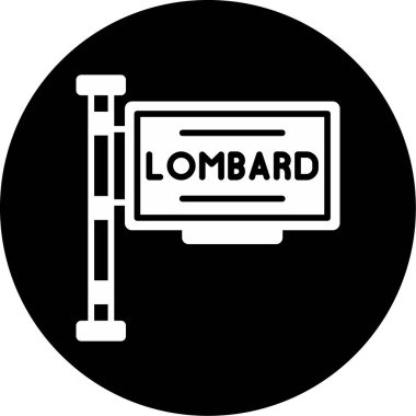 Lombard imza web simgesi, vektör illüstrasyonu