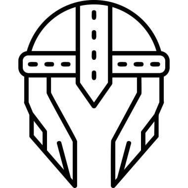 Warior Miğfer simgesi, vektör illüstrasyonu basit tasarım