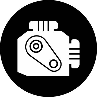 Araba Motoru Web simgesi, vektör illüstrasyonu