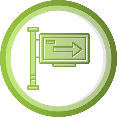 Tek Yol İşaret Ağı simgesi, vektör illüstrasyonu