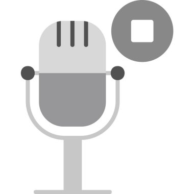 Podcast düz simgesini, vektör illüstrasyonunu durdur  